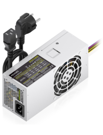 AISENS Fuente Alimentacion TFX 500W con Cable de Alimentacion OEM, Plata