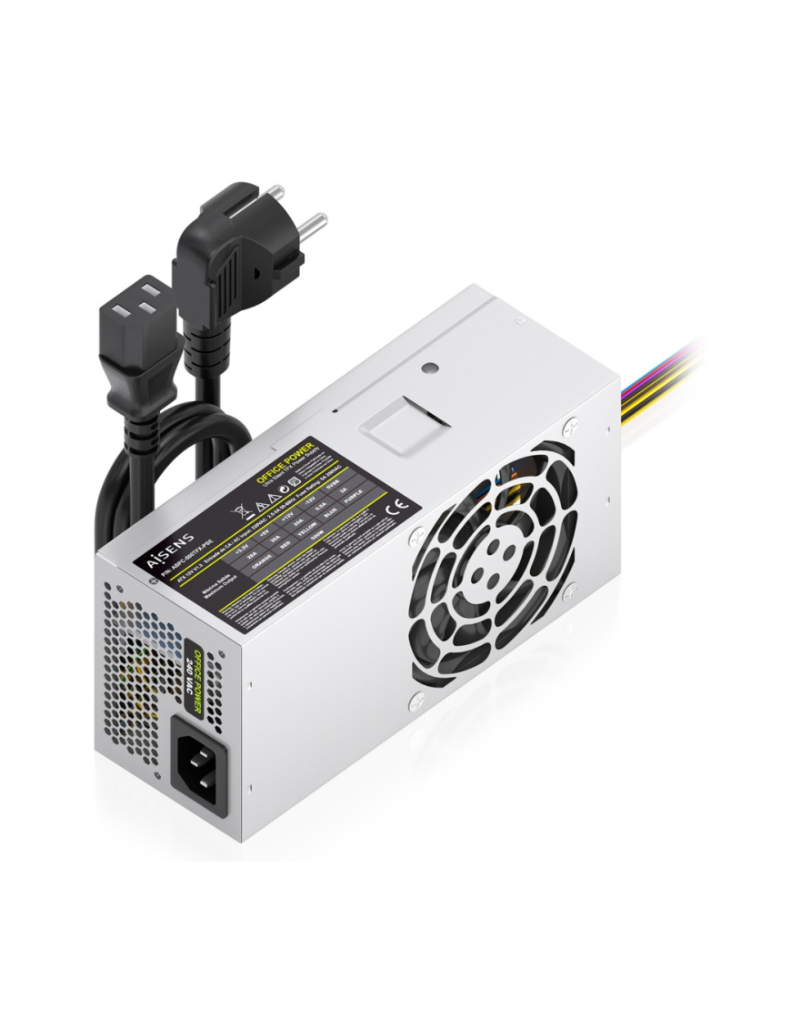 AISENS Fuente Alimentacion TFX 500W con Cable de Alimentacion OEM, Plata