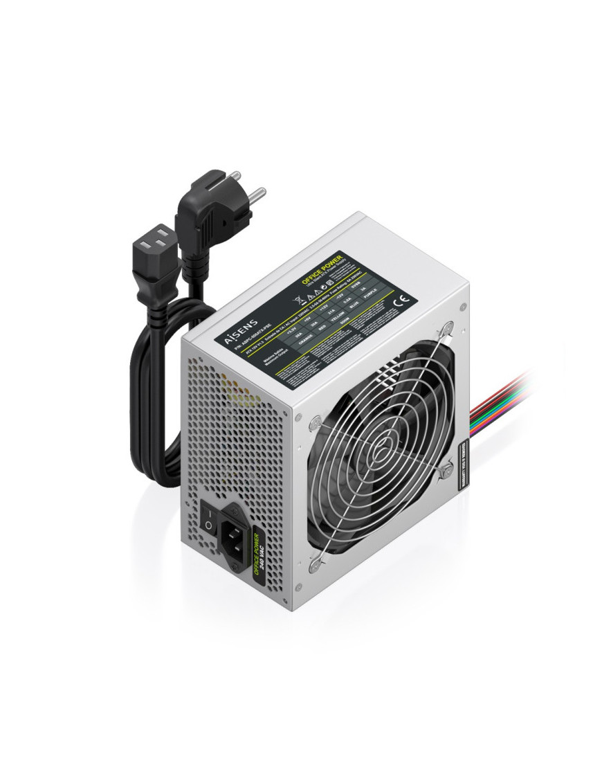 AISENS Fuente Alimentacion ATX 500W con Cable de Alimentacion OEM, Plata