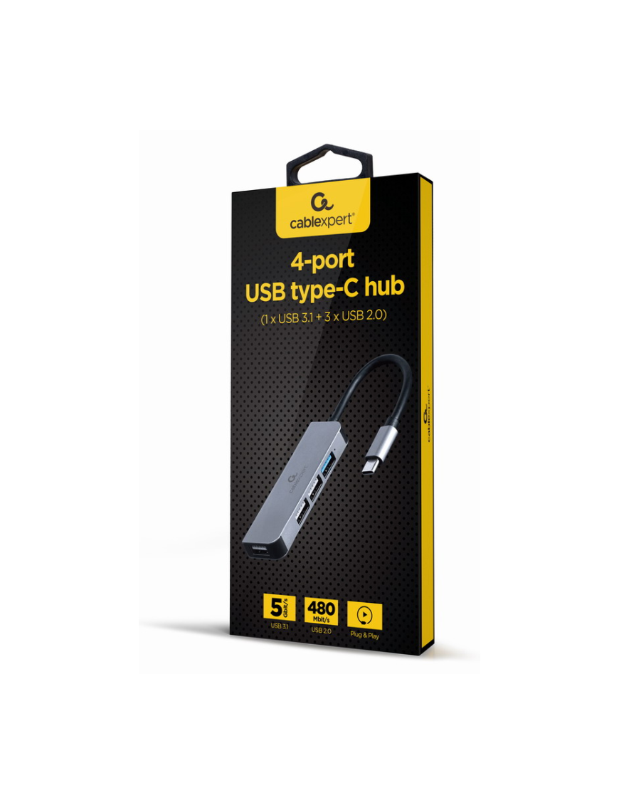 Gembird UHB-CM-U3P1U2P3-01 base para portátil y replicador de puertos Alámbrico USB 3.2 Gen 1 (3.1 Gen 1) Type-C Plata