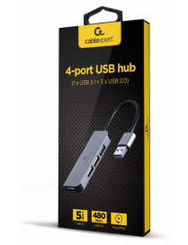 Gembird UHB-U3P1U2P3-01 base para portátil y replicador de puertos Alámbrico USB 3.2 Gen 1 (3.1 Gen 1) Type-C Plata