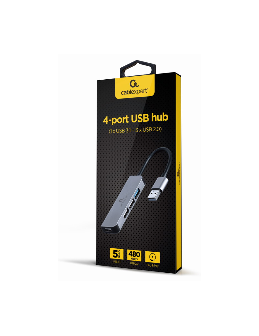 Gembird UHB-U3P1U2P3-01 base para portátil y replicador de puertos Alámbrico USB 3.2 Gen 1 (3.1 Gen 1) Type-C Plata