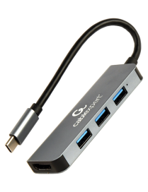 Gembird A-CM-COMBO2-01 base para portátil y replicador de puertos USB 3.2 Gen 1 (3.1 Gen 1) Type-C Gris