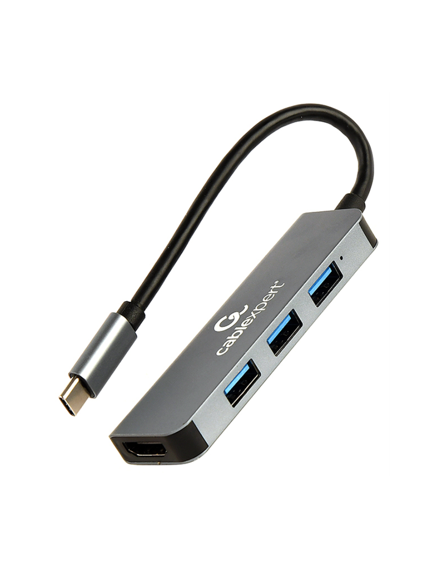 Gembird A-CM-COMBO2-01 base para portátil y replicador de puertos USB 3.2 Gen 1 (3.1 Gen 1) Type-C Gris
