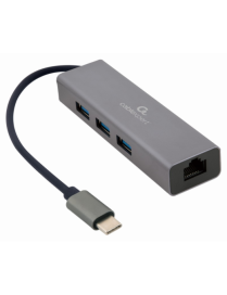 Gembird A-CMU3-LAN-01 base para portátil y replicador de puertos USB 3.2 Gen 1 (3.1 Gen 1) Type-C Gris