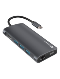 NATEC NMP-2162 base para portátil y replicador de puertos Alámbrico USB 3.2 Gen 1 (3.1 Gen 1) Type-C Gris