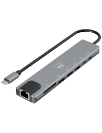 Ewent EW1146 base para portátil y replicador de puertos Alámbrico USB 3.2 Gen 1 (3.1 Gen 1) Type-C Gris