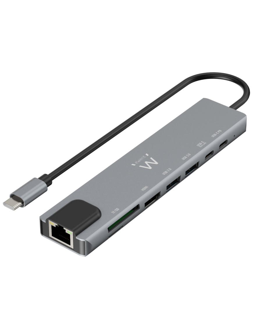 Ewent EW1146 base para portátil y replicador de puertos Alámbrico USB 3.2 Gen 1 (3.1 Gen 1) Type-C Gris