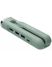Ewent EW1148 base para portátil y replicador de puertos Alámbrico USB 3.2 Gen 1 (3.1 Gen 1) Type-C Verde
