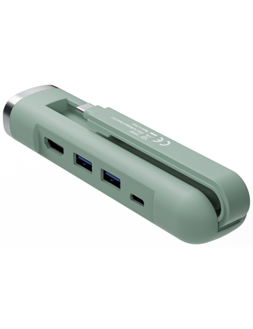 Ewent EW1148 base para portátil y replicador de puertos Alámbrico USB 3.2 Gen 1 (3.1 Gen 1) Type-C Verde