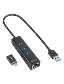 Sharkoon 4044951037575 base para portátil y replicador de puertos Inalámbrico USB 3.2 Gen 1 (3.1 Gen 1) Type-C Negro