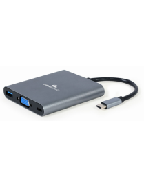Gembird A-CM-COMBO6-01 base para portátil y replicador de puertos USB 3.2 Gen 1 (3.1 Gen 1) Type-C Gris