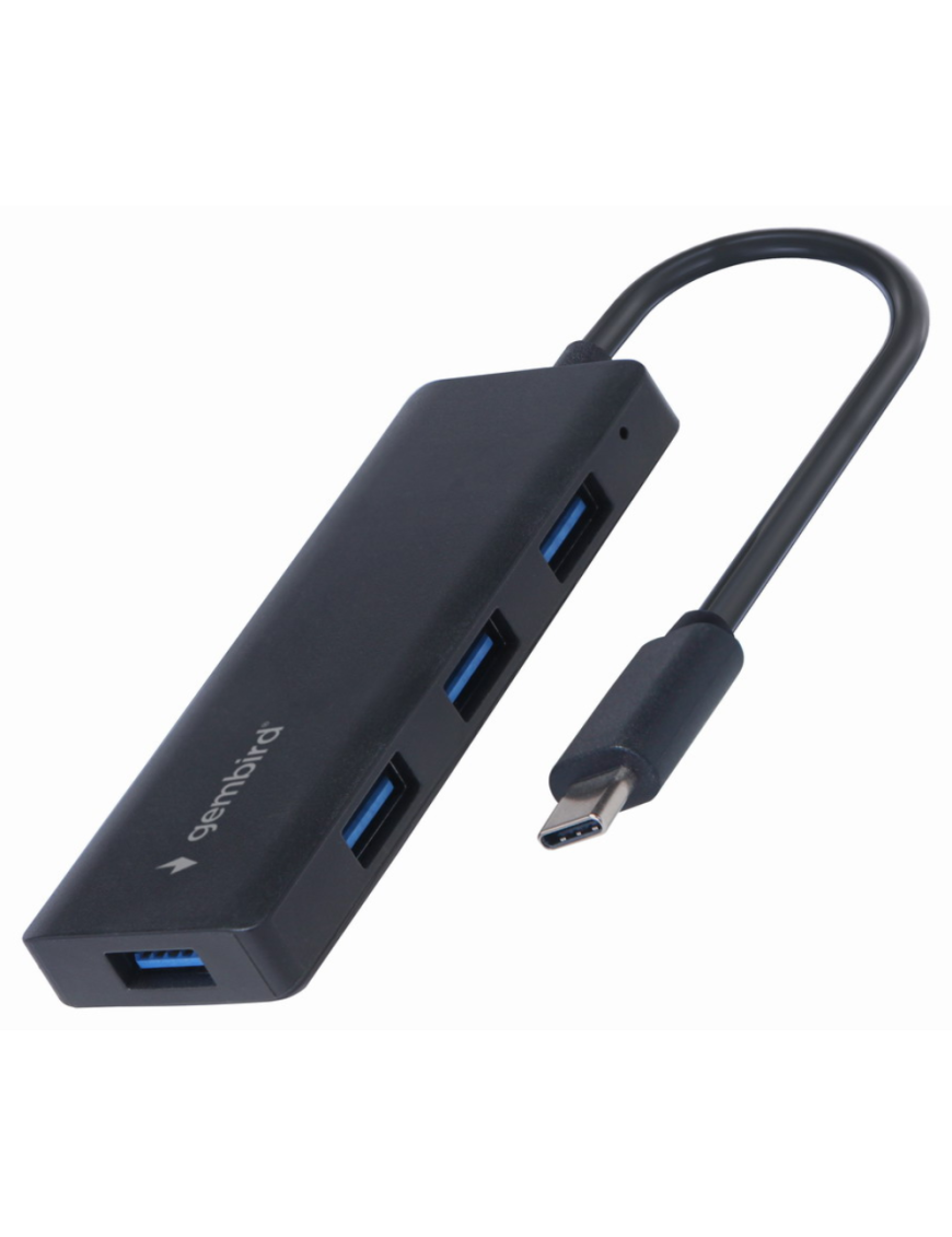 Gembird UHB-CM-U3P4-02 base para portátil y replicador de puertos Alámbrico USB 3.2 Gen 1 (3.1 Gen 1) Type-C Negro
