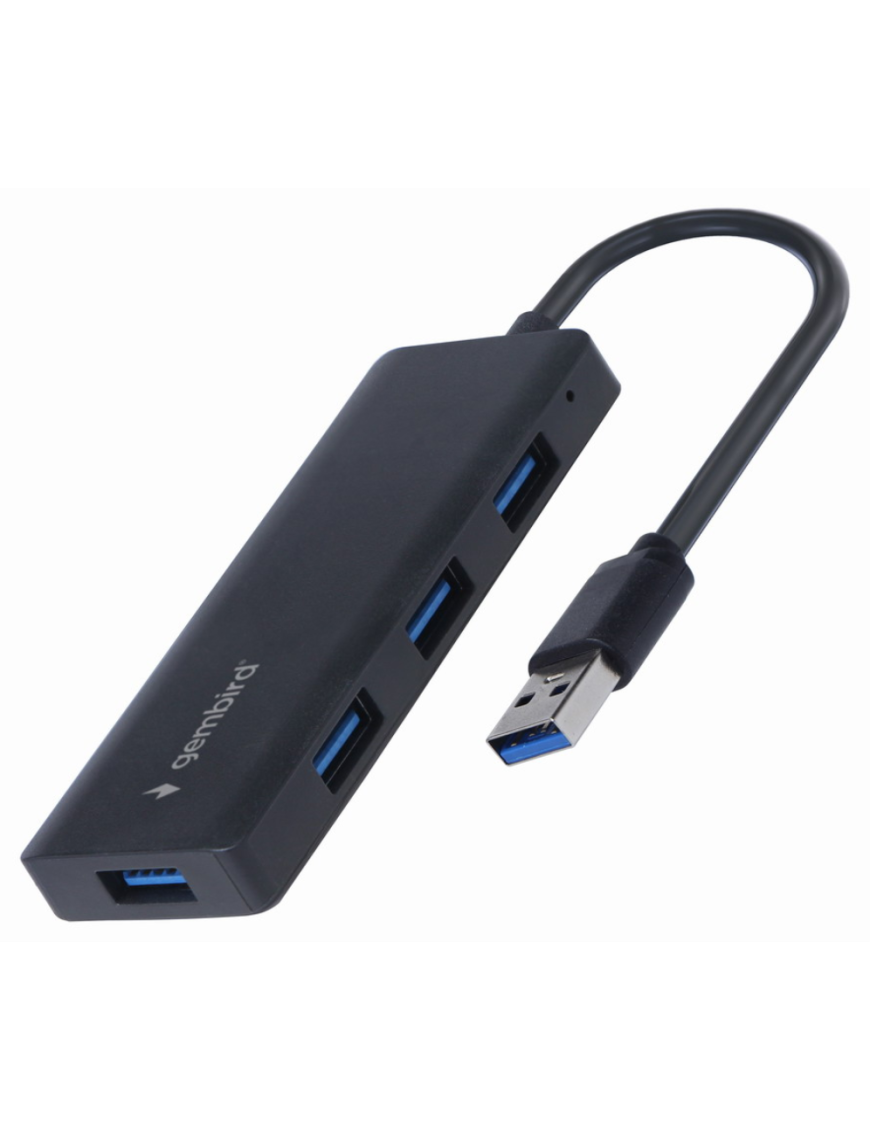 Gembird UHB-U3P4-03 base para portátil y replicador de puertos Alámbrico USB 3.2 Gen 1 (3.1 Gen 1) Type-A Negro