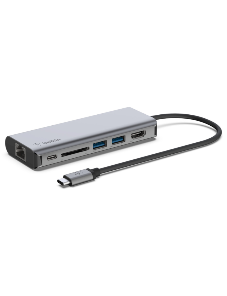 Belkin AVC008BTSGY base para portátil y replicador de puertos USB 3.2 Gen 1 (3.1 Gen 1) Type-C Negro, Gris
