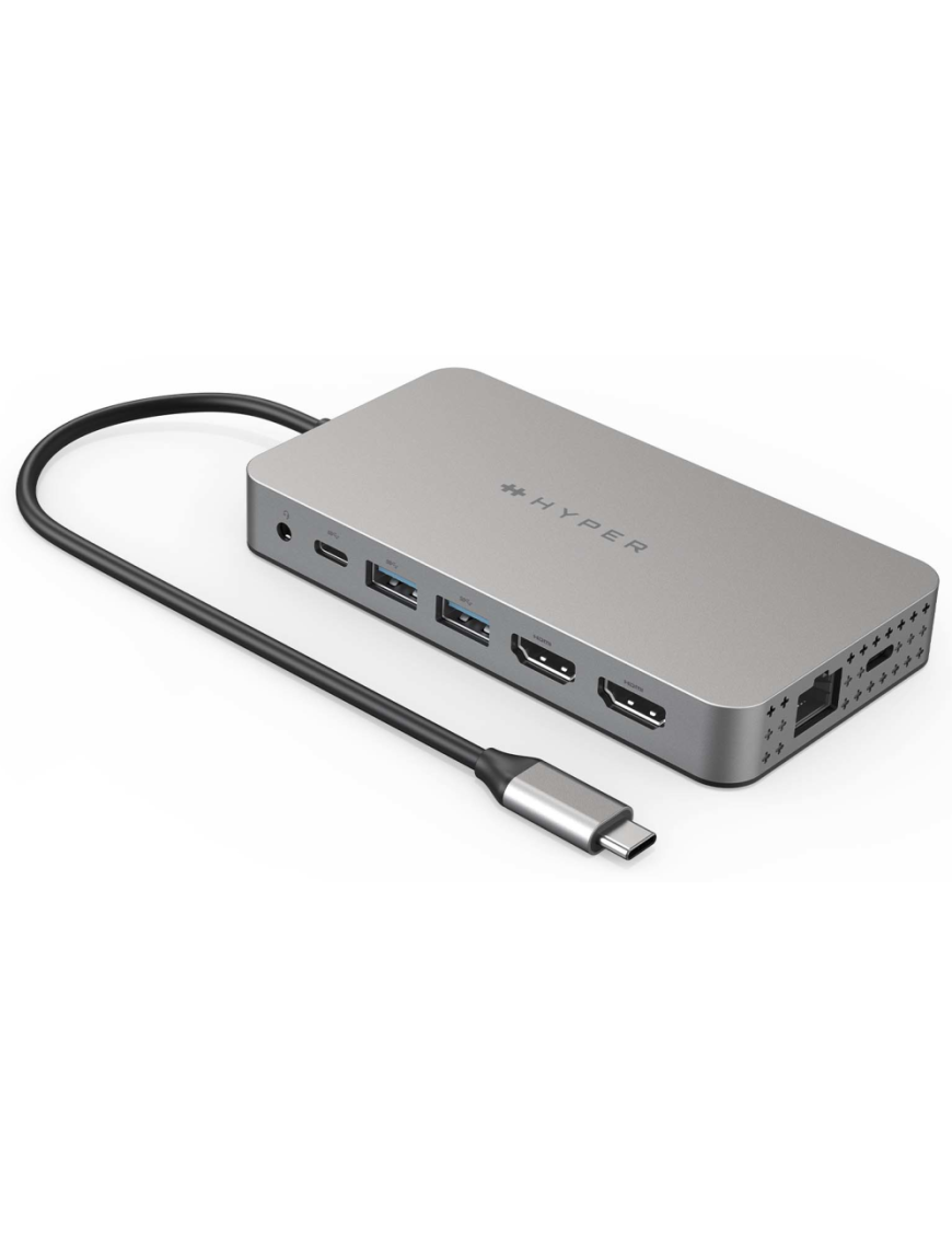 HYPER HDM1H base para portátil y replicador de puertos USB 3.2 Gen 1 (3.1 Gen 1) Type-C Acero inoxidable