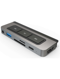 HYPER HD449 base para portátil y replicador de puertos Gris