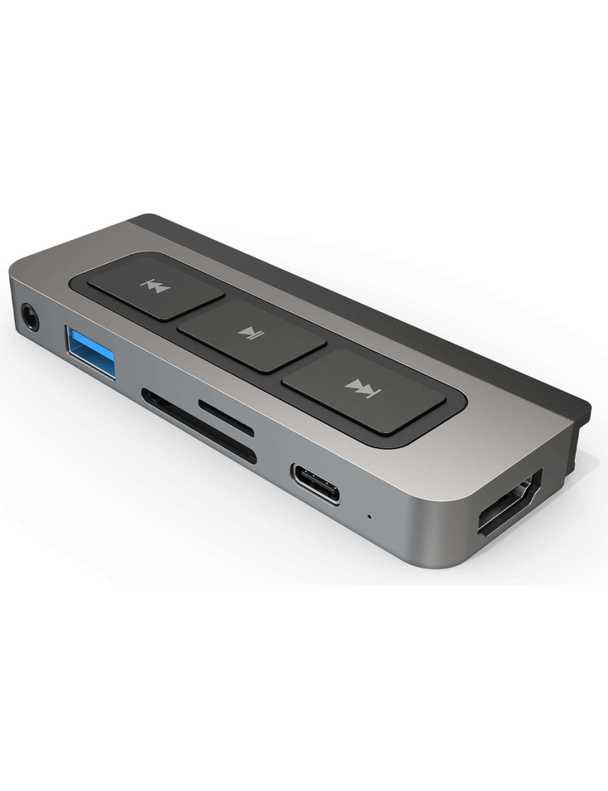HYPER HD449 base para portátil y replicador de puertos Gris