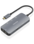 AISENS USB-C Dock 6 En 1, USB-C a 1xHDMI, 1xRJ45, 3xUSB-A, 1xUSB-C PD, Gris, 15cm