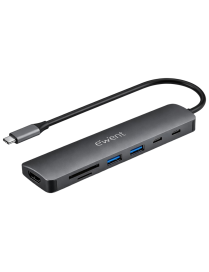 Ewent EW1152 base para portátil y replicador de puertos Alámbrico USB 3.2 Gen 1 (3.1 Gen 1) Type-C Gris