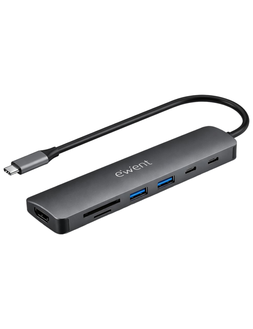 Ewent EW1152 base para portátil y replicador de puertos Alámbrico USB 3.2 Gen 1 (3.1 Gen 1) Type-C Gris