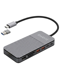 Ewent EW1156 base para portátil y replicador de puertos Alámbrico USB 3.2 Gen 1 (3.1 Gen 1) Type-C Aluminio