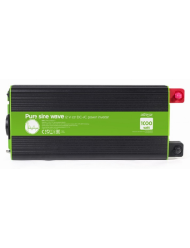 Gembird EG-PWC-PS1000-01 adaptador e inversor de corriente Auto 1000 W Negro, Verde