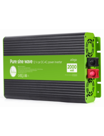 EnerGenie EG-PWC-PS2000-01 adaptador e inversor de corriente Auto 2000 W Negro, Verde