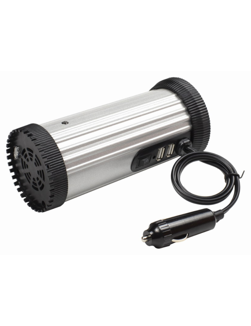 Gembird EG-PWC150-01 adaptador e inversor de corriente Auto 150 W Negro, Gris