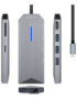 AISENS USB-C dock 8 en 1, USB-C a 1xHDMI, 1xRJ45, 3xUSB, 1xPD, 1xSD, 1xMicroSD, Gris, 15 cm