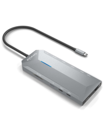 AISENS USB-C Dock 12 En 1, USB-C A 2xHDMI, 1xRJ45, 3xUSB-A, 2xUSB-C, 1xUSB-C PD, 1xAudio, 1xSD, 1xMicro SD, Gris, 30cm