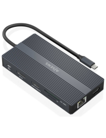 AISENS ASUC-12P017-GR base para portátil y replicador de puertos Alámbrico USB 3.2 Gen 1 (3.1 Gen 1) Type-C
