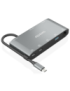 AISENS USB-C Dock 8 en 1, USB-C a 1xHDMI, 1xVGA, 1xRJ45, 2xUSB-A, 2xUSB-C 5G, 1xUSB-C PD, Gris, 20 cm