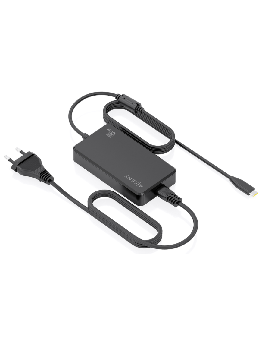 AISENS Cargador De Sobremesa GaN 100W PD3.0 1xUSB-C 1.8m, Negro