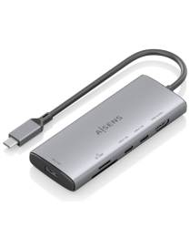 AISENS USB-C Dock 6 en 1, USB-C a 1xHDMI, 1xUSB-A 10G, 2xUSB-C 10G, 1xSD, 1xMicroSD, Gris, 20cm