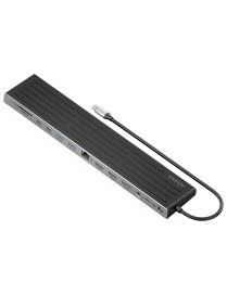 AISENS USB-C Dock 13 en 1, USB-C A 2xHDMI, 1xDisplayPort, 1xRJ45, 3xUSB-A, 2xUSB-C, 1xUSB-C PD, 1xSD, 1xMicro SD, 1xAudio