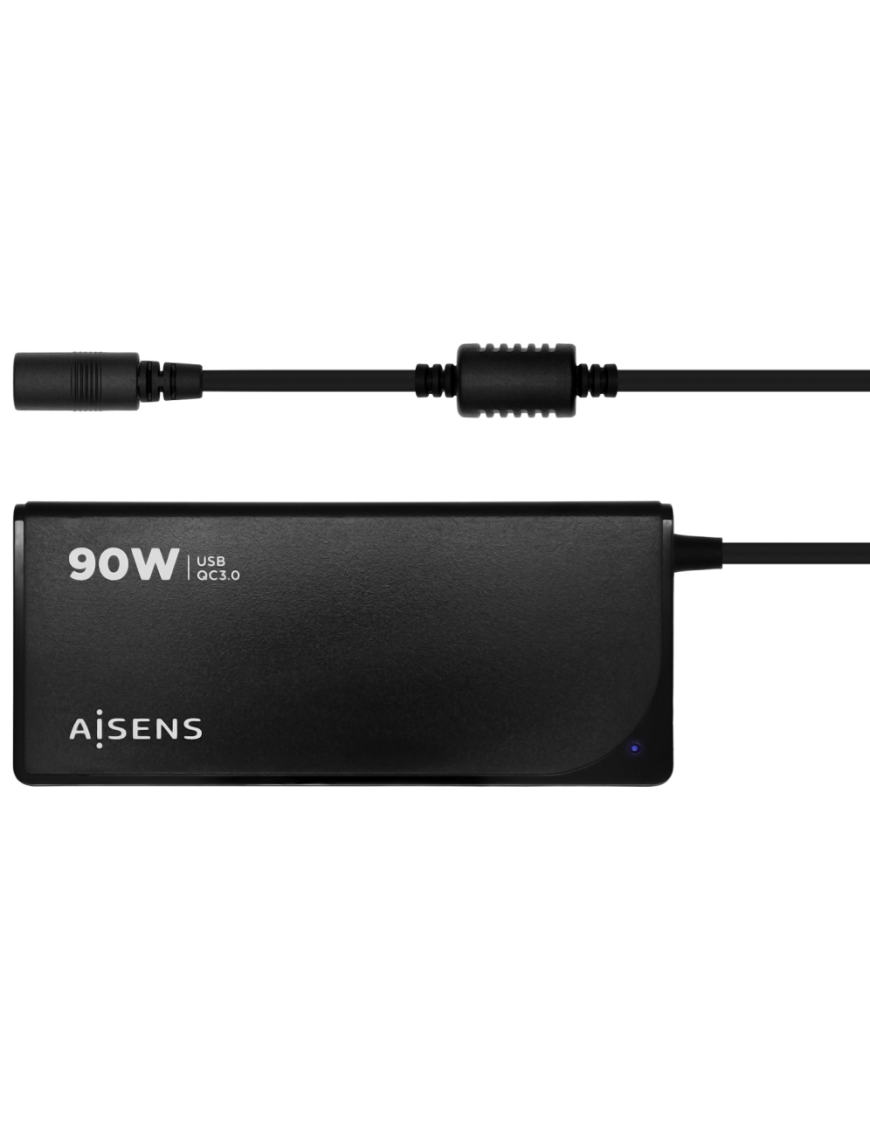 AISENS ASLC-90WAUTO-BK adaptador e inversor de corriente Interior 90 W Negro