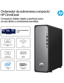 HP OmniDesk Slim Desktop S03-0020ns PC Intel® Core™ i3 i3-14100 8 GB DDR5-SDRAM 512 GB SSD FreeDOS Torre Plata