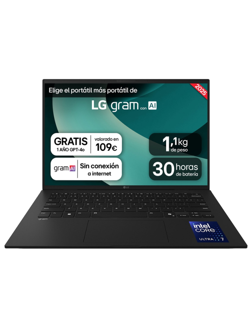 LG Gram 14Z90T-G.AD8BB ordenador portatil Intel Core Ultra 7 255H Portátil 35,6 cm (14") WUXGA 32 GB LPDDR5x-SDRAM 2 TB SSD
