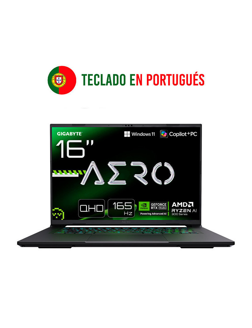 GIGABYTE AERO X16 2WHA3PTC65AH ordenador portatil Copilot+ PC AMD Ryzen AI 9 HX 370 Portátil 40,6 cm (16") WQXGA 32 GB