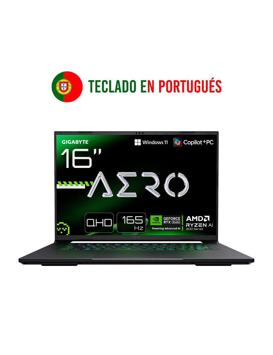 GIGABYTE AERO X16 1VH93PTC94AH ordenador portatil AMD Ryzen AI 7 350 Portátil 40,6 cm (16") WQXGA 16 GB DDR5-SDRAM 1 TB SSD