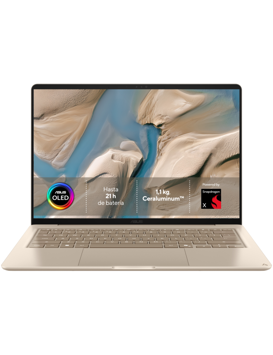 ASUS Zenbook 14 OLED UX3480QA-U1223W Copilot+ PC - Ordenador Portátil " WUXGA (Snapdragon X1-26-100, 16GB RAM, 256GB SSD, Adreno