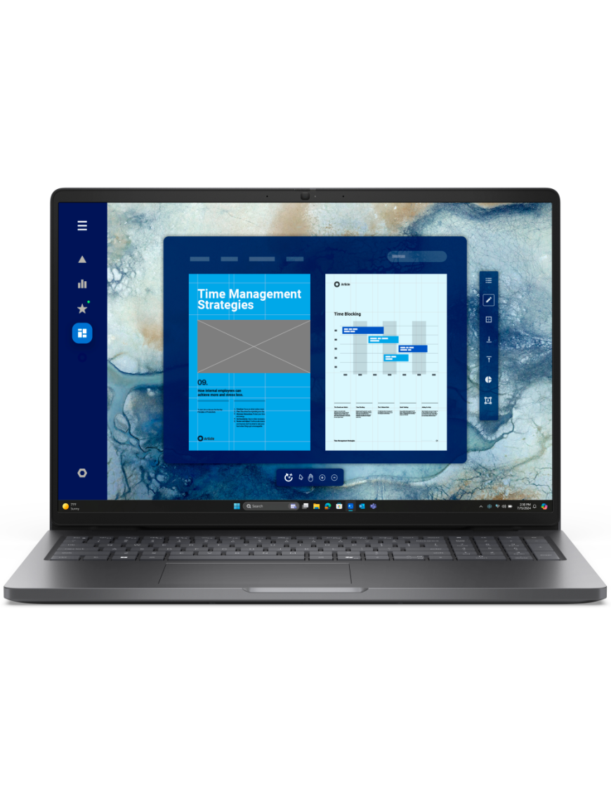 DELL Pro 16 PC16250 Intel Core Ultra 5 225U Portátil 40,6 cm (16") Full HD+ 16 GB DDR5-SDRAM 512 GB SSD Wi-Fi 6E (802.11ax)