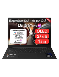 LG Gram Pro 16Z90U 16" Copilot+ PC Intel Core Ultra X7 358H Portátil 40,6 cm (16") WQXGA+ 32 GB LPDDR5x-SDRAM 512 GB SSD Windows