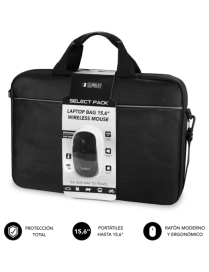 SUBBLIM Maletín con Ratón Select Pack Wireless Mouse USB + Laptop bag 15,6"