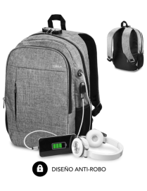 SUBBLIM Mochila para Portátil Urban Lock Backpack 16" Grey