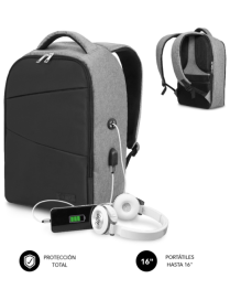 SUBBLIM Mochila Antirrobo Secure V2 AP Antitheft Backpack Gris/Negra