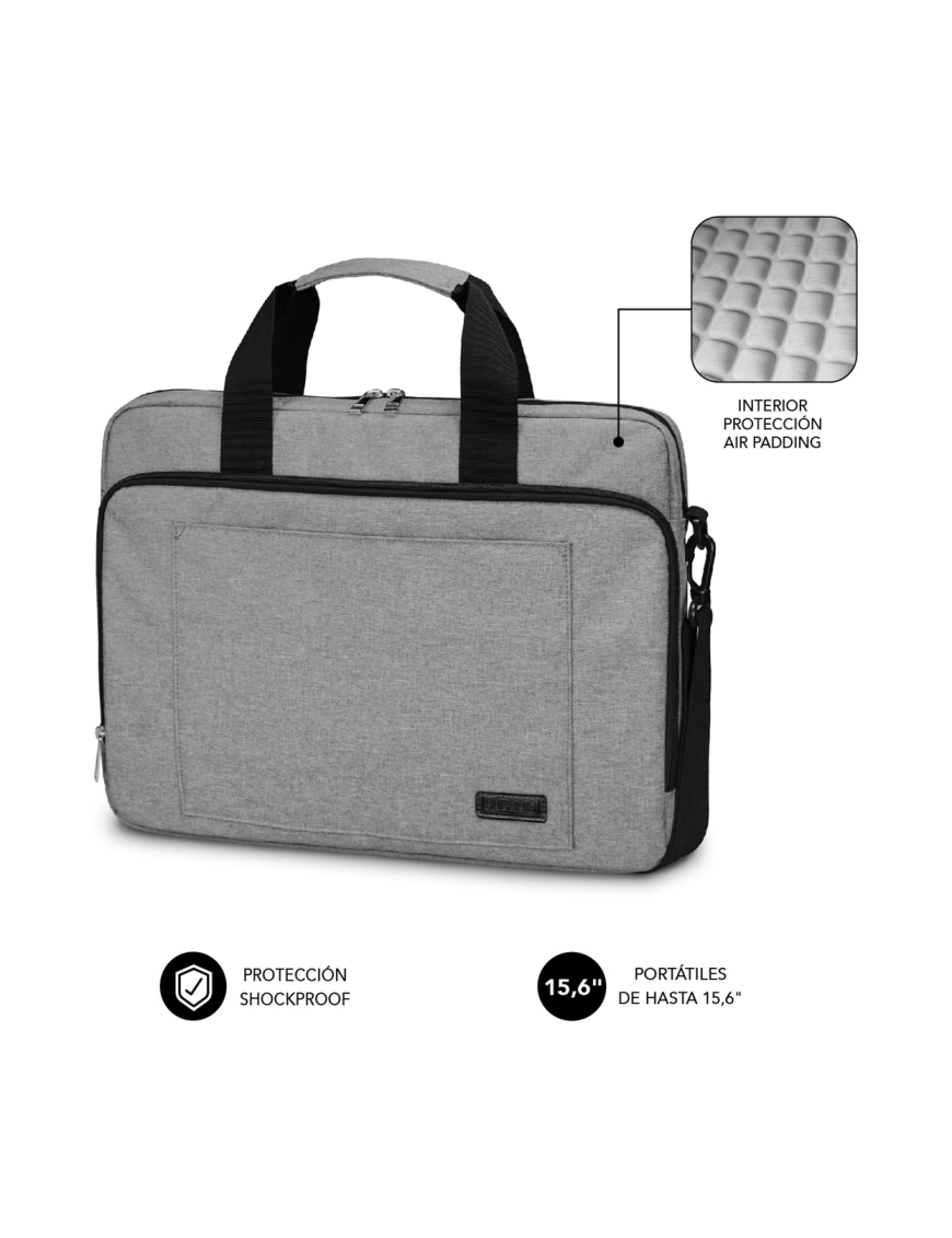SUBBLIM Maletín Ordenador Air Padding Laptop bag 15,6" Grey