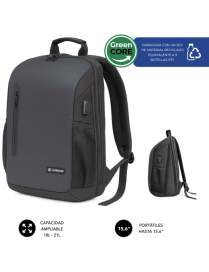 SUBBLIM Nomad Xpand Air Padding mochila City backpack Negro Poliéster reciclado
