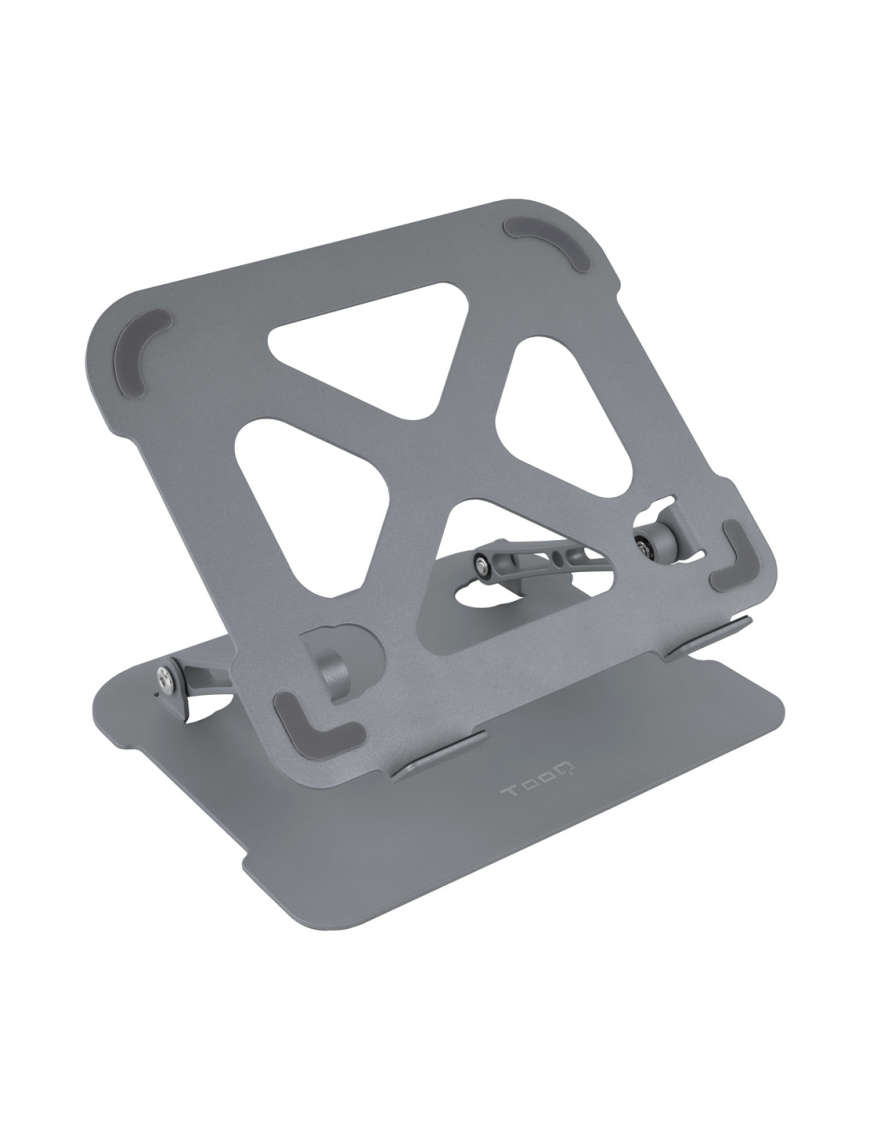 TooQ Soporte Elevador de Aluminio Ajustable Ergonómico para Portátiles, Gris